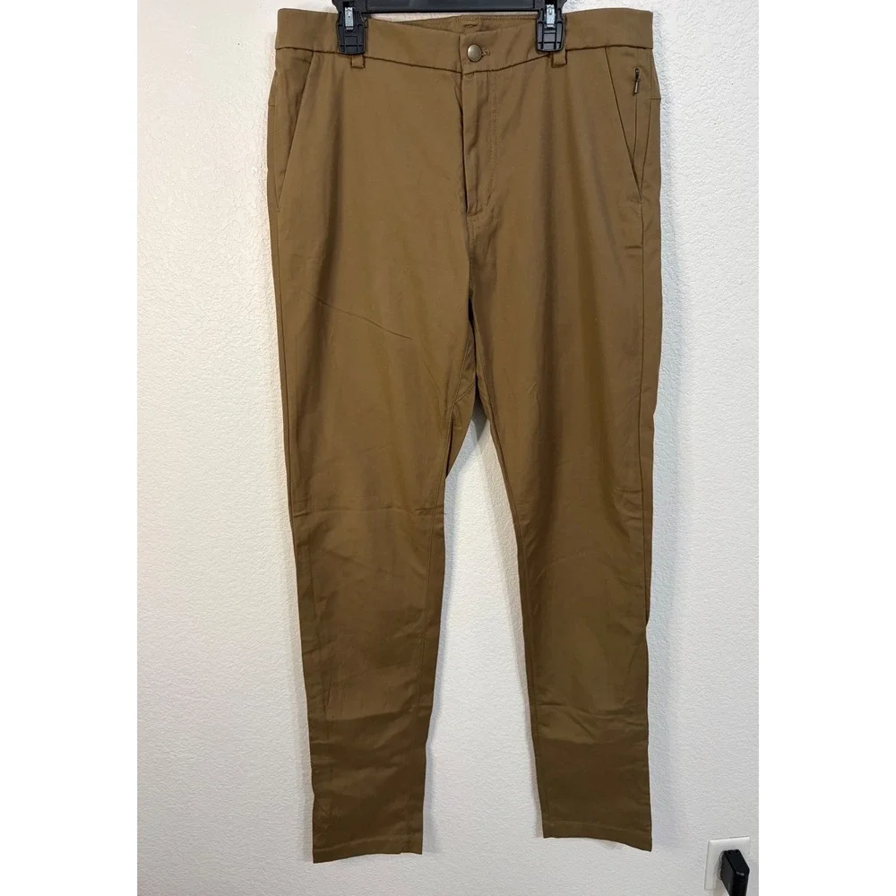 Lululemon Commission Slim Fit Pant Brown 32 Tall Mens Technical Chino Trousers